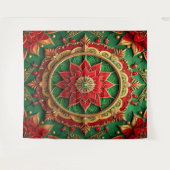 Decorative Red Green Holiday Backdrop Wandteppich (Vorderseite (Horizontal))