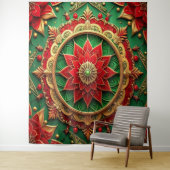 Decorative Red Green Holiday Backdrop Wandteppich (Beispiel)