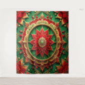 Decorative Red Green Holiday Backdrop Wandteppich (Vorderseite)