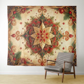 Decorative Red Green Holiday Backdrop Wandteppich (Beispiel (Horizontal))