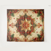 Decorative Red Green Holiday Backdrop Wandteppich (Vorderseite (Horizontal))