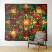 Decorative Red Green Holiday Backdrop Wandteppich (Beispiel (Horizontal))