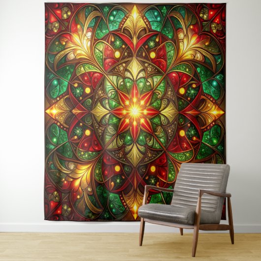 Decorative Red Green Holiday Backdrop Wandteppich (Beispiel)
