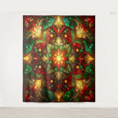 Decorative Red Green Holiday Backdrop Wandteppich (Vorderseite)