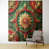 Decorative Red Green Holiday Backdrop Wandteppich (Beispiel)