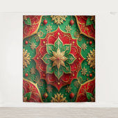 Decorative Red Green Holiday Backdrop Wandteppich (Vorderseite)