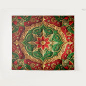 Decorative Red Green Holiday Backdrop Wandteppich (Vorderseite (Horizontal))
