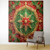 Decorative Red Green Holiday Backdrop Wandteppich (Beispiel)