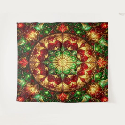 Decorative Red Green Holiday Backdrop Wandteppich (Vorderseite (Horizontal))
