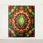 Decorative Red Green Holiday Backdrop Wandteppich (Vorderseite)