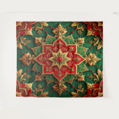 Decorative Red Green Holiday Backdrop Wandteppich (Vorderseite (Horizontal))