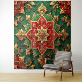 Decorative Red Green Holiday Backdrop Wandteppich (Beispiel)