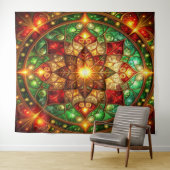 Decorative Red Green Holiday Backdrop Wandteppich (Beispiel (Horizontal))