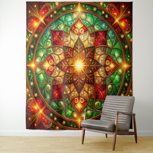 Decorative Red Green Holiday Backdrop Wandteppich (Beispiel)