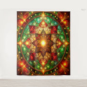 Decorative Red Green Holiday Backdrop Wandteppich (Vorderseite)