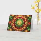 Decorative Red Green Holiday Card Karte (Gelbe Blume)