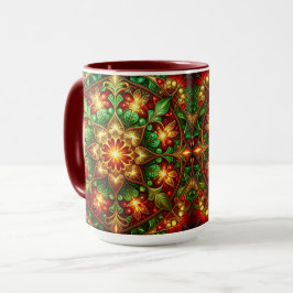 Decorative Red Green Holiday Mug Tasse