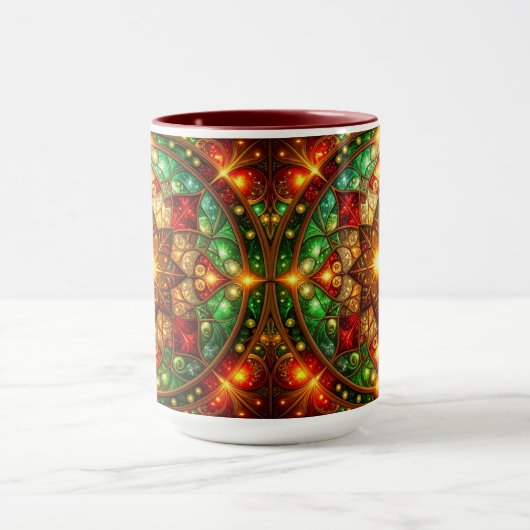 Decorative Red Green Holiday Mug Tasse (Zentrum)
