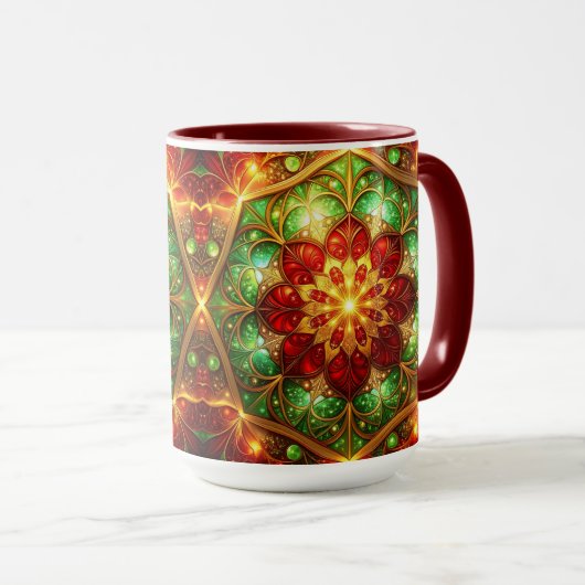 Decorative Red Green Holiday Mug Tasse (VorderseiteRechts)