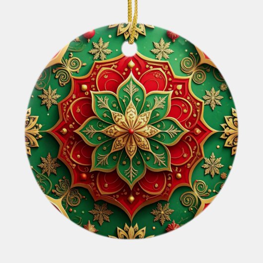Decorative Red Green Holiday Ornament (Vorne)