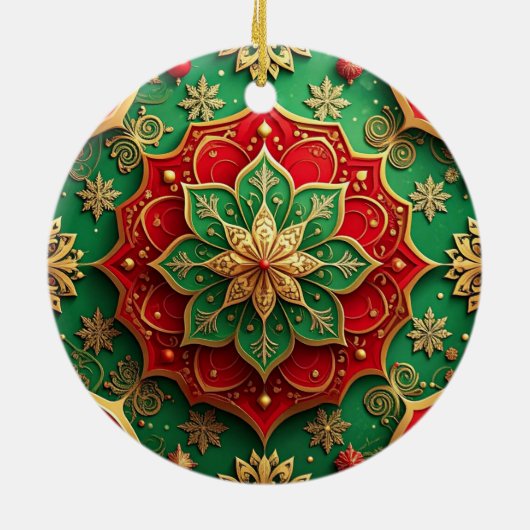 Decorative Red Green Holiday Ornament (Hinten)