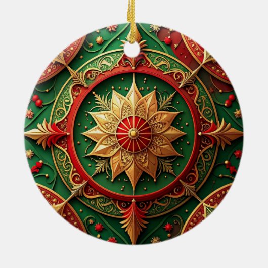 Decorative Red Green Holiday Ornament (Hinten)