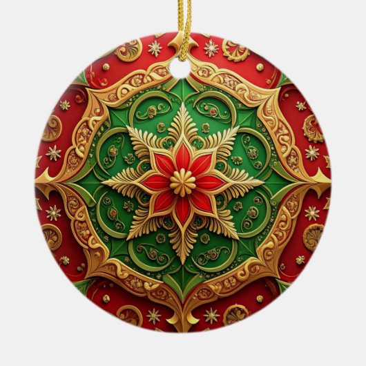 Decorative Red Green Holiday Ornament (Vorne)