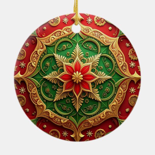 Decorative Red Green Holiday Ornament (Hinten)