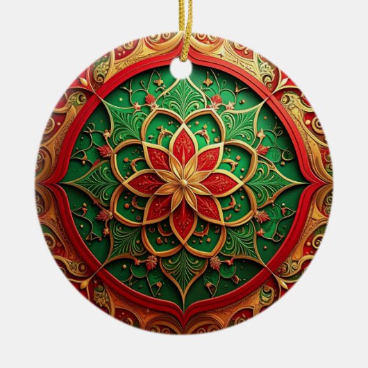 Decorative Red Green Holiday Ornament (Vorne)