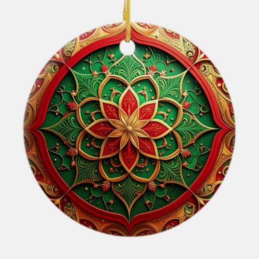 Decorative Red Green Holiday Ornament (Hinten)