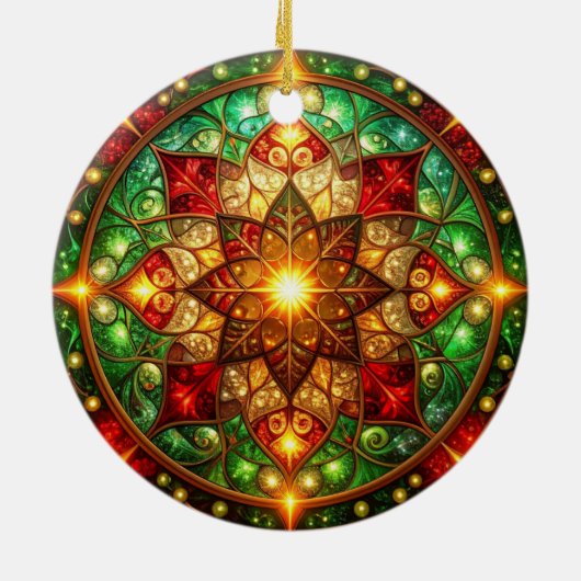 Decorative Red Green Holiday Ornament (Hinten)