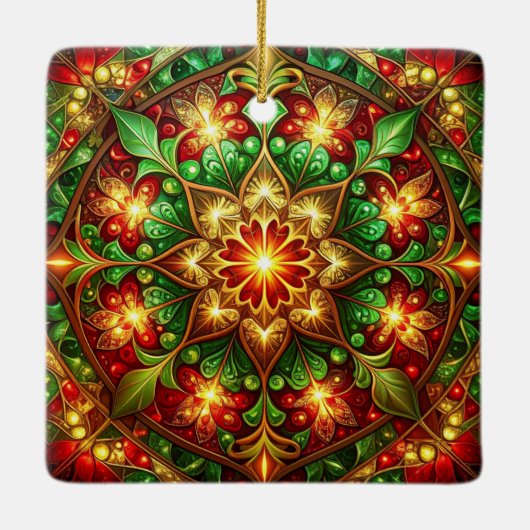 Decorative Red Green Holiday Ornament (Rückseite)