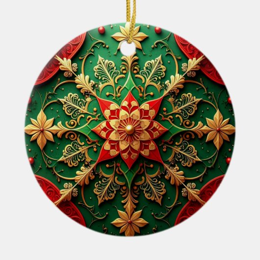 Decorative Red Green Holiday Ornament (Vorne)