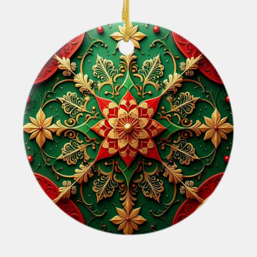 Decorative Red Green Holiday Ornament (Hinten)