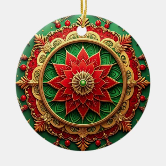 Decorative Red Green Holiday Ornament (Vorne)