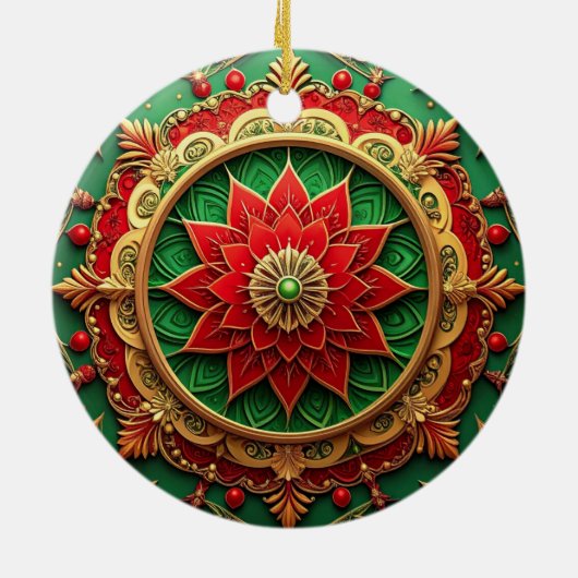 Decorative Red Green Holiday Ornament (Hinten)