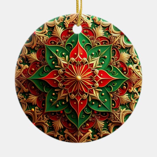 Decorative Red Green Holiday Ornament (Vorne)