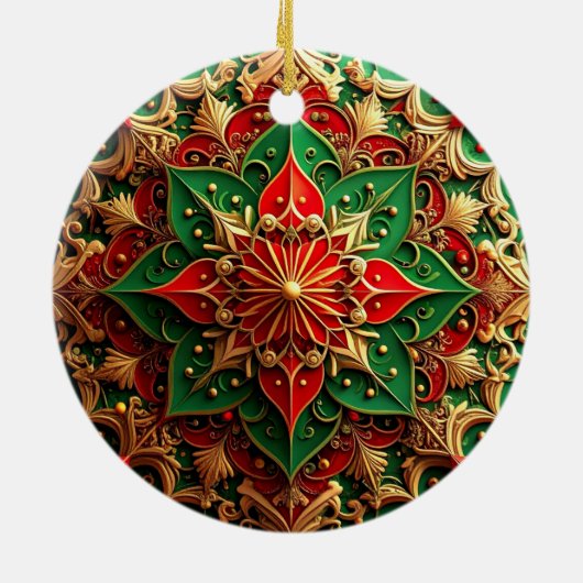 Decorative Red Green Holiday Ornament (Hinten)