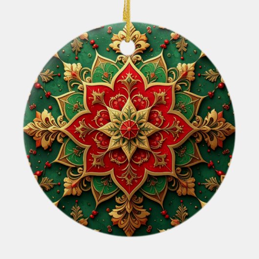 Decorative Red Green Holiday Ornament (Hinten)