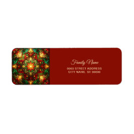 Decorative Red Green Holiday Return Address