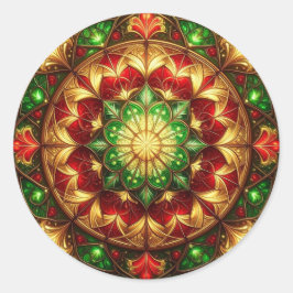 Decorative Red Green Holiday Sticker