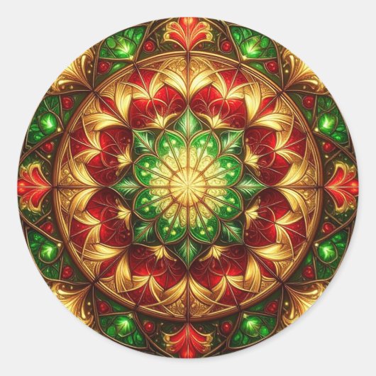 Decorative Red Green Holiday Sticker (Vorderseite)