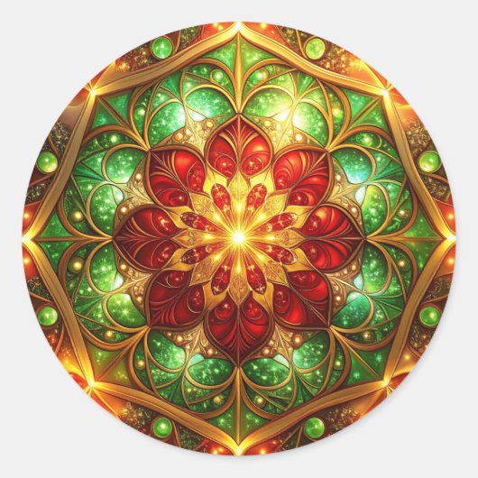 Decorative Red Green Holiday Sticker (Vorderseite)