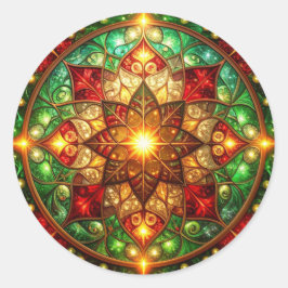 Decorative Red Green Holiday Sticker