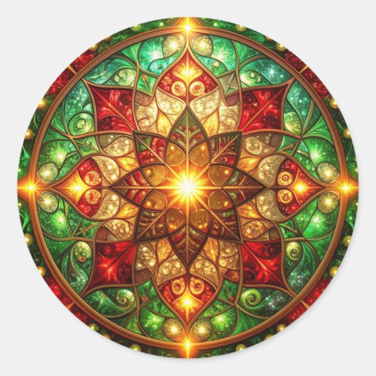 Decorative Red Green Holiday Sticker (Vorderseite)