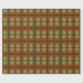 Decorative Red Green Holiday Wrapping Paper Geschenkpapier (Flach)