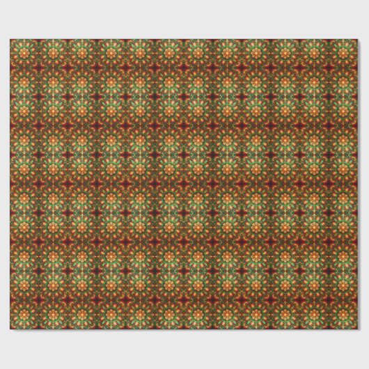 Decorative Red Green Holiday Wrapping Paper Geschenkpapier (Flach)