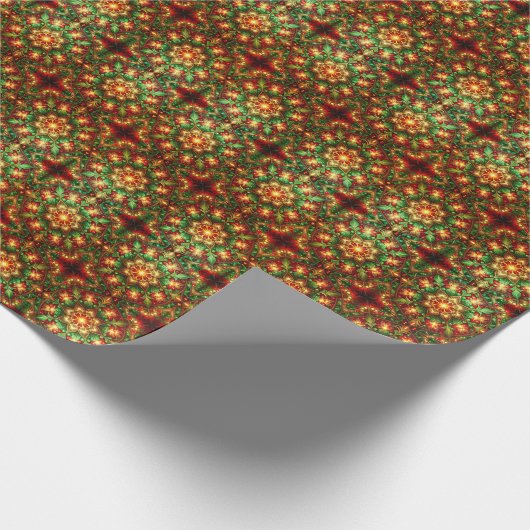 Decorative Red Green Holiday Wrapping Paper Geschenkpapier (Ecke)