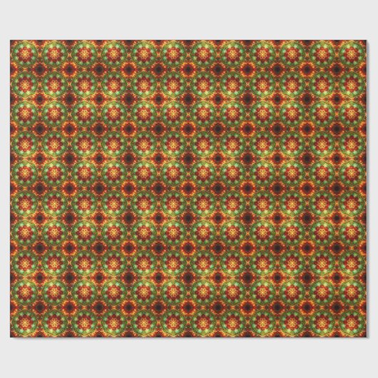Decorative Red Green Holiday Wrapping Paper Geschenkpapier (Flach)
