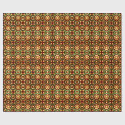 Decorative Red Green Holiday Wrapping Paper Geschenkpapier (Flach)